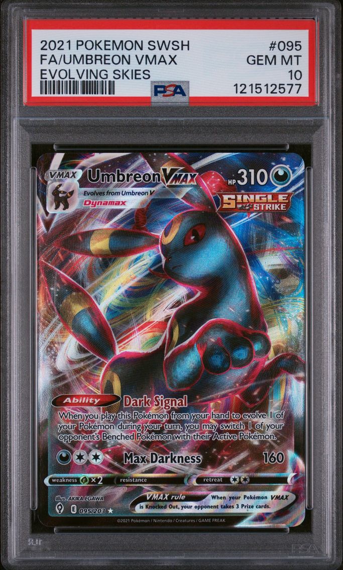 2021 #095 Full Art/Umbreon Vmax PSA 10 Sword & Shield Evolving Skies Pokemon