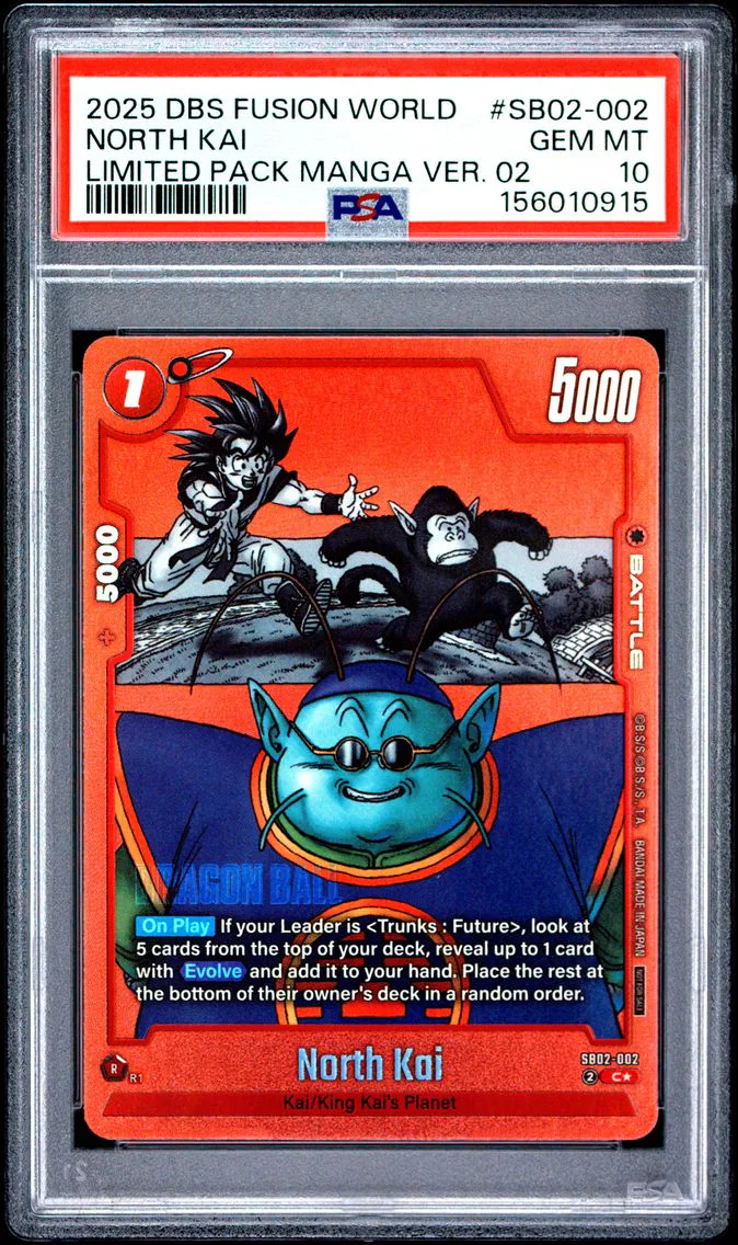 2025 #SB02-002 North Kai PSA 10 Dragon Ball Super Card Game Fusion World Limited Pack Manga Version 02