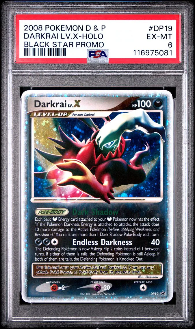 2008 #DP19 Darkrai LV.X-Holo PSA 6 Diamond & Pearl Black Star Promo Pokemon
