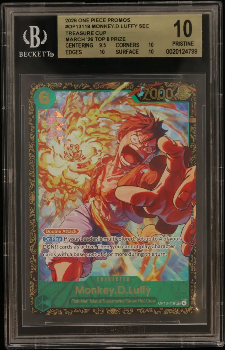 2026 #OP13118 Monkey D. Luffy Treasure Cup March '26 Top 8 BGS 10