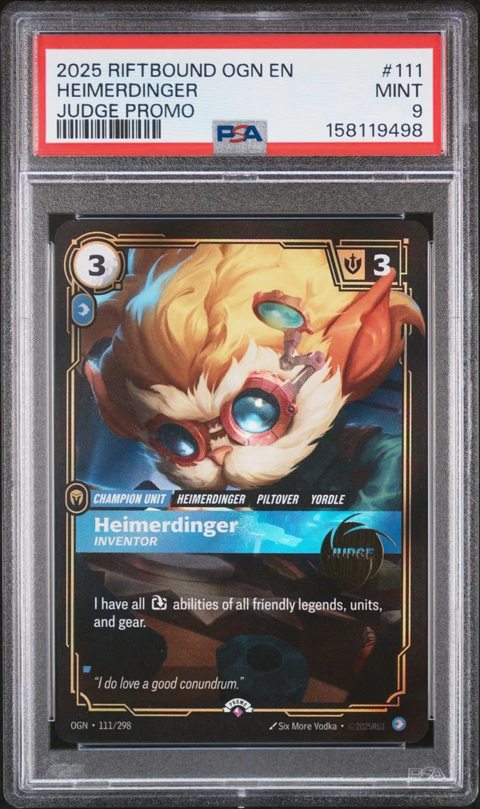 2025 #111 HEIMERDINGER PSA 9 Riftbound: League of Legends Ogn-Origins