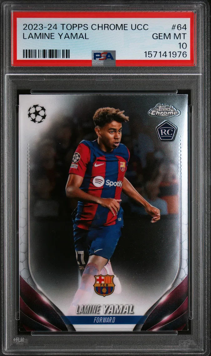 2023 #64 Lamine Yamal PSA 10 Topps Chrome UEFA Club Competitions
