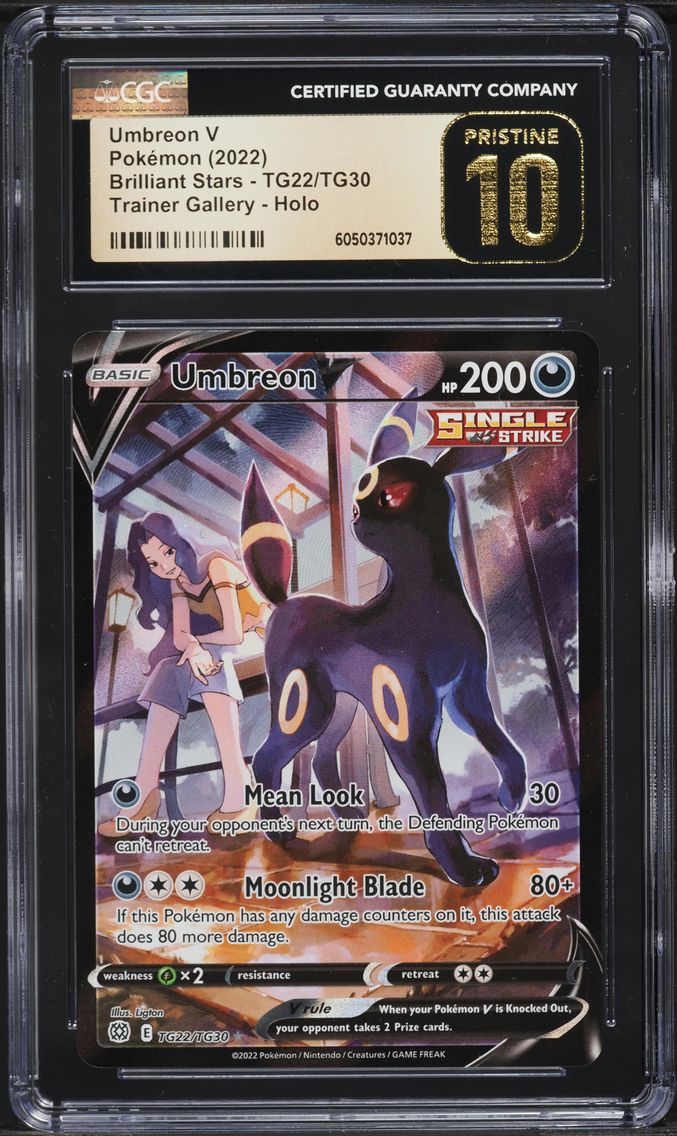 2022 #TG22 Full Art/Umbreon V CGC 10 Pristine Sword & Shield Brilliant Stars Pokemon