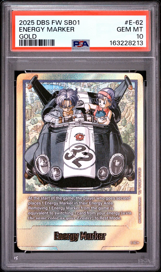 2025 #E-62 Energy Marker PSA 10 Dragon Ball Super Card Game Fusion World Manga Booster 01