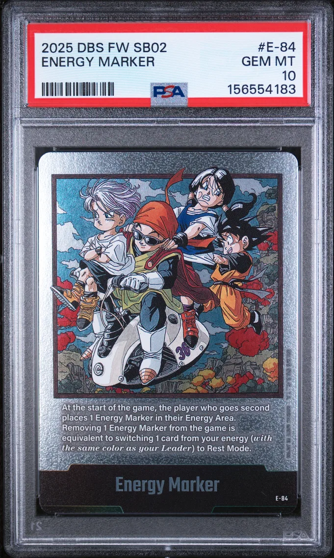 2025 #E-84 Energy Marker PSA 10 Dragon Ball Super Card Game Fusion World Manga Booster 02