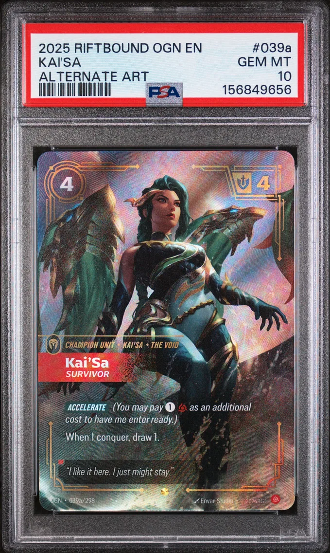 2025 #039a Kai'SA - Survivor PSA 10 Riftbound: League of Legends Ogn-Origins