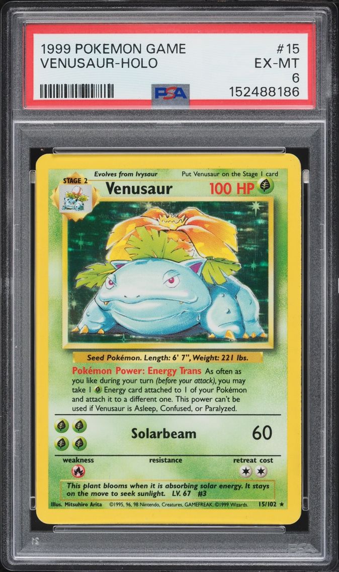 1999 #15 Base Set Holo Venusaur EXMT PSA 6 Pokemon