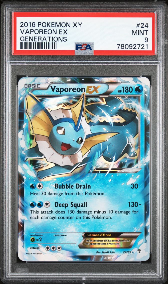 2016 #24 Vaporeon EX PSA 9 XY Generations