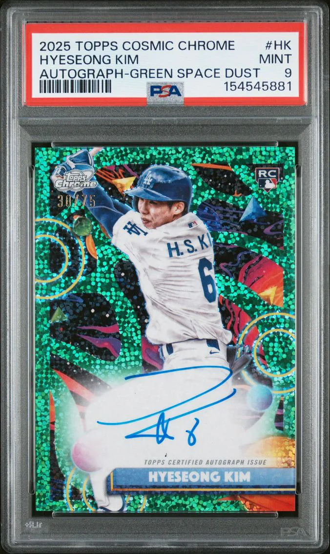 2025 #HK Hyeseong Kim PSA 9 Topps Cosmic Chrome Cosmic Chrome Autographs