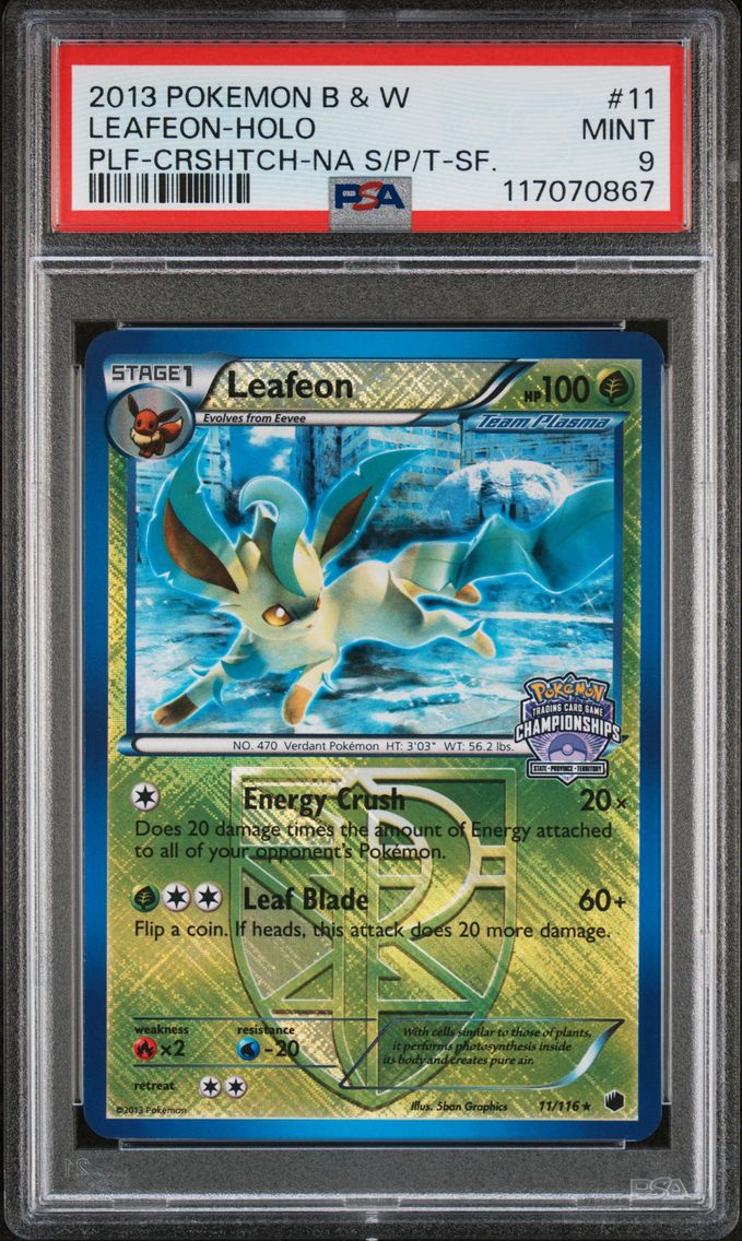 2013 #11 Leafeon-Holo PSA 9 Black & White Plasma Freeze Pokemon