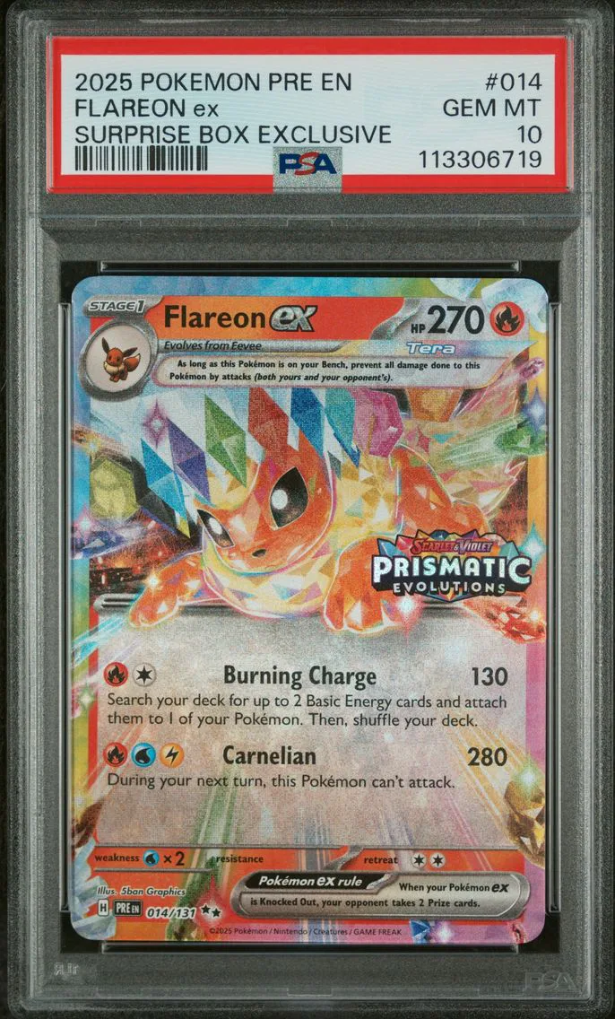 2025 #014 Flareon EX PSA 10 Pre EN-Prismatic Evolutions Pokemon