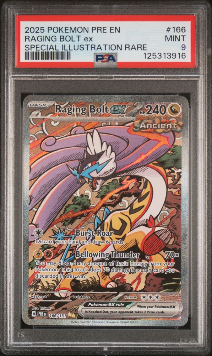 2025 #166 Raging Bolt EX PSA 9 P