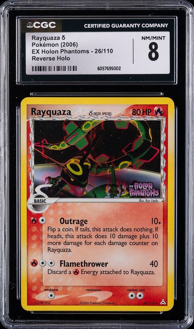 2006 #26 Rayquaza �}´ Reverse Holo CGC 8 EX Holon Phantoms - English Pokemon