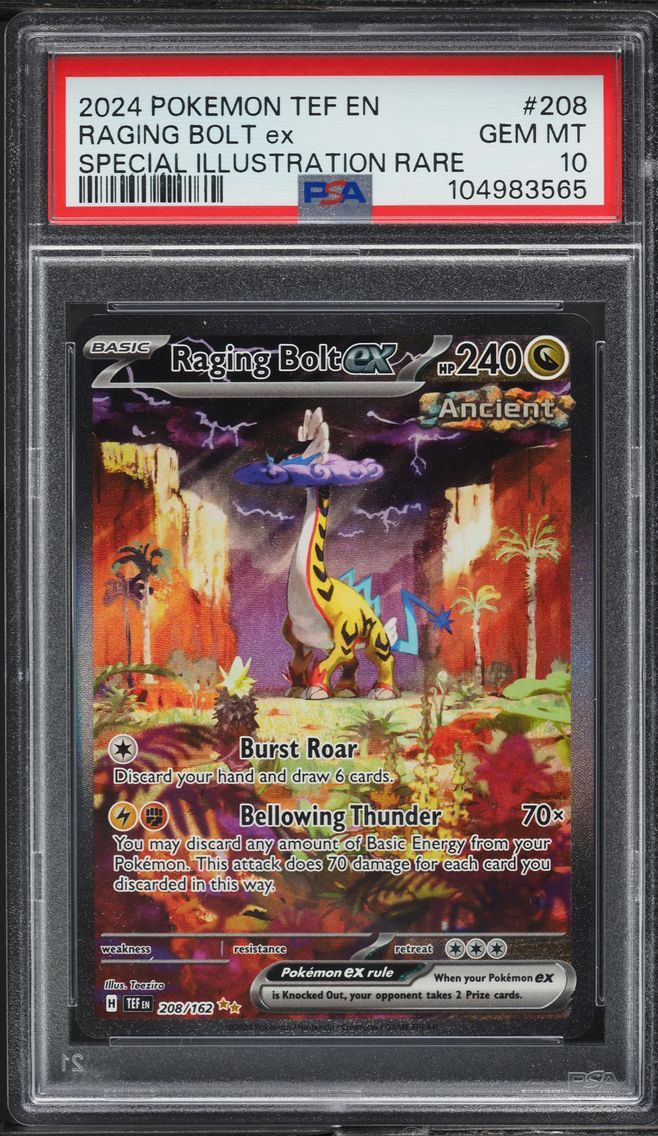 2024 #208 SV TEMPORAL FORCES SIR RAGING BOLT EX PSA 10 POKEMON