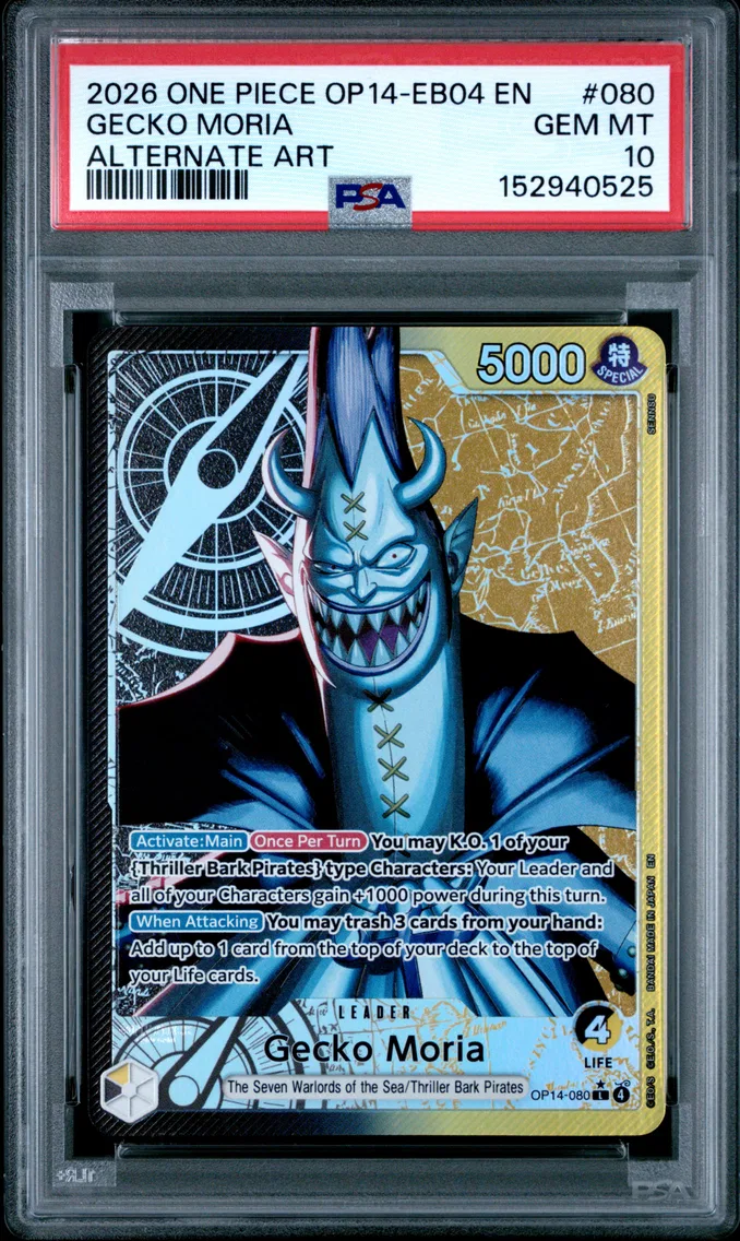 2026 #080 Gecko Moria PSA 10 One Piece OP14-EB04-the Azure Sea's Seven