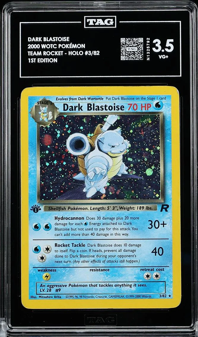 2000 #003 DARK BLASTOISE TAG 3.5 POK�MON WOTC TEAM ROCKET | 1ST EDITION | HOLO