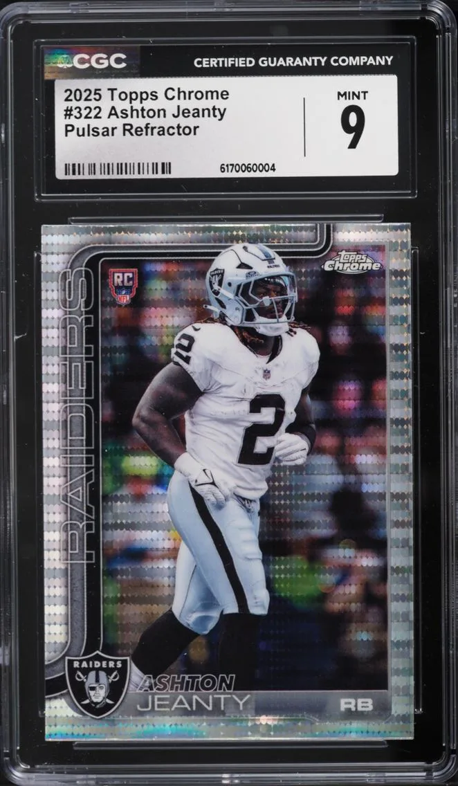 2025 Topps Chrome Pulsar Refractor Ashton Jeanty ROOKIE #322 CGC 9 MINT