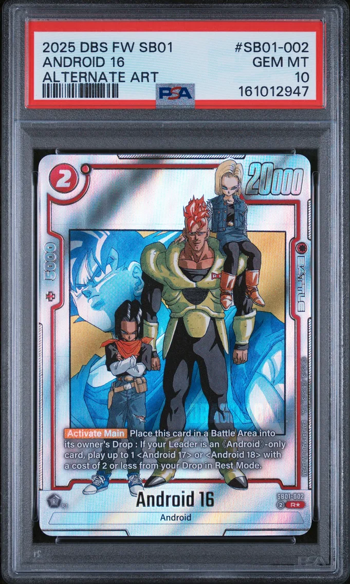 2025 #SB01-002 Android 16 PSA 10 Dragon Ball Super Card Game Fusion World Manga Booster 01