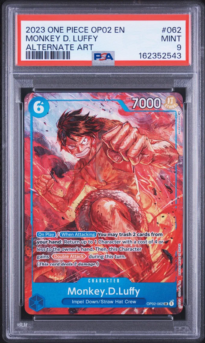 2023 #062 Monkey D. Luffy PSA 9 One Piece OP02-Paramount War
