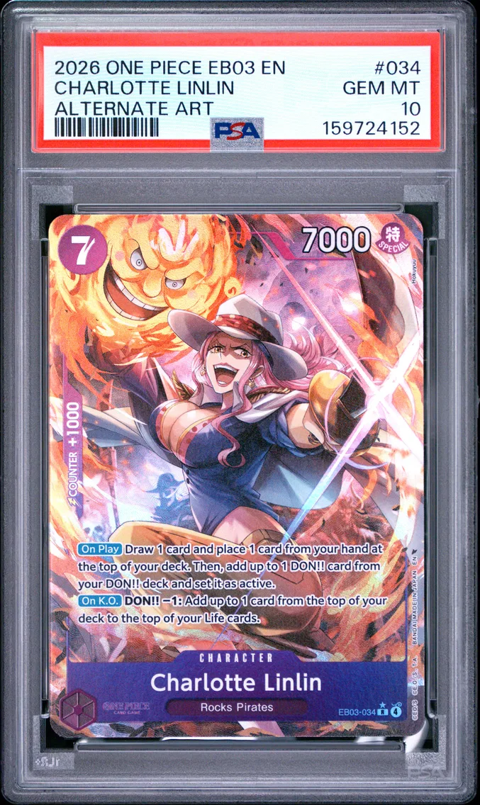 2026 #034 Charlotte Linlin PSA 10 One Piece EB03-Extra Booster -One Piece Heroines Edition-