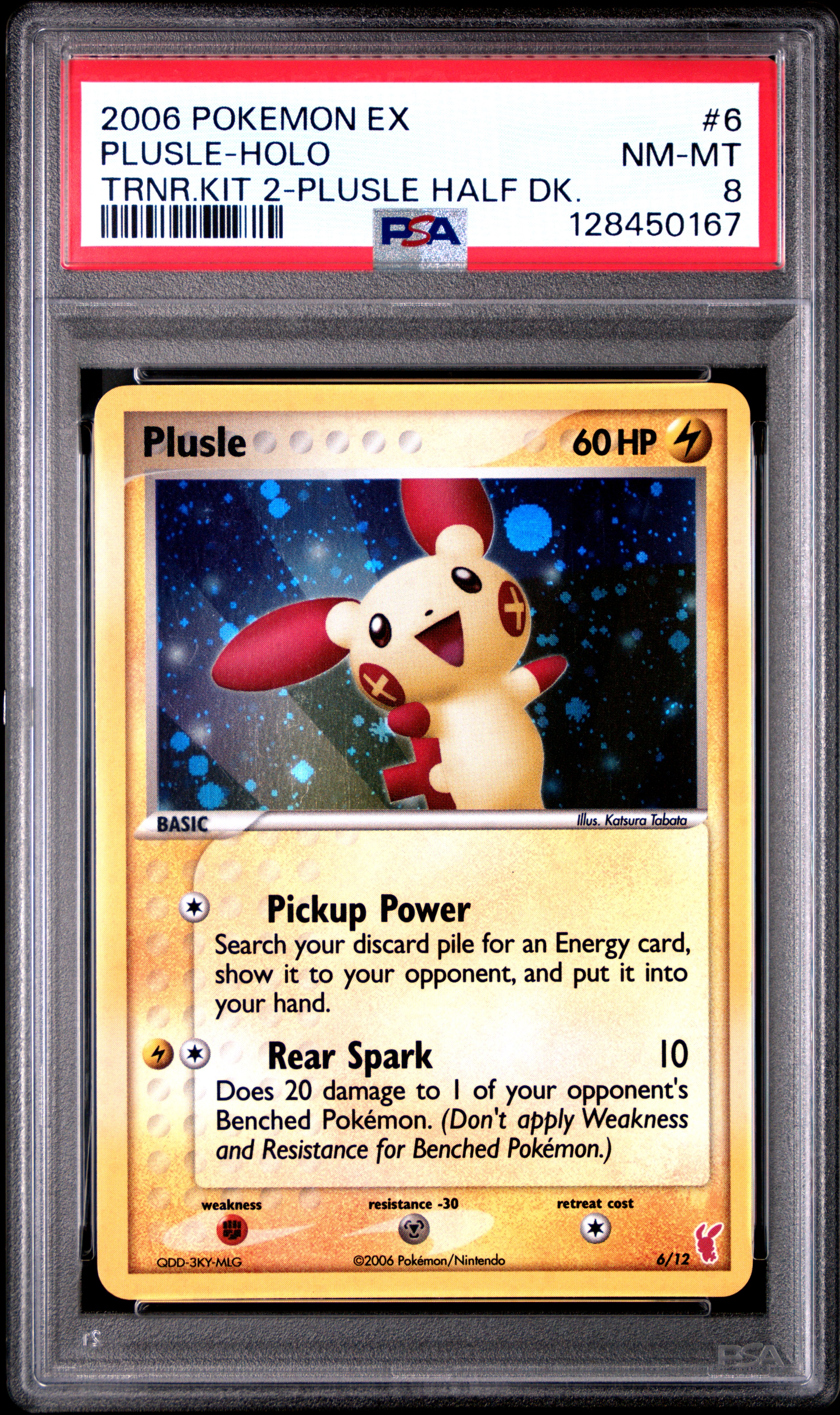2006 #6 Plusle-Holo PSA 8 Ex Trainer Kit 2 Plusle Half Deck