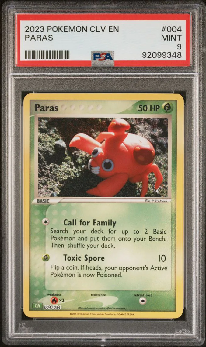 2023 #004 Paras PSA 9 CLV-Trading Card Game Classic Venusaur & Lugia EX Deck