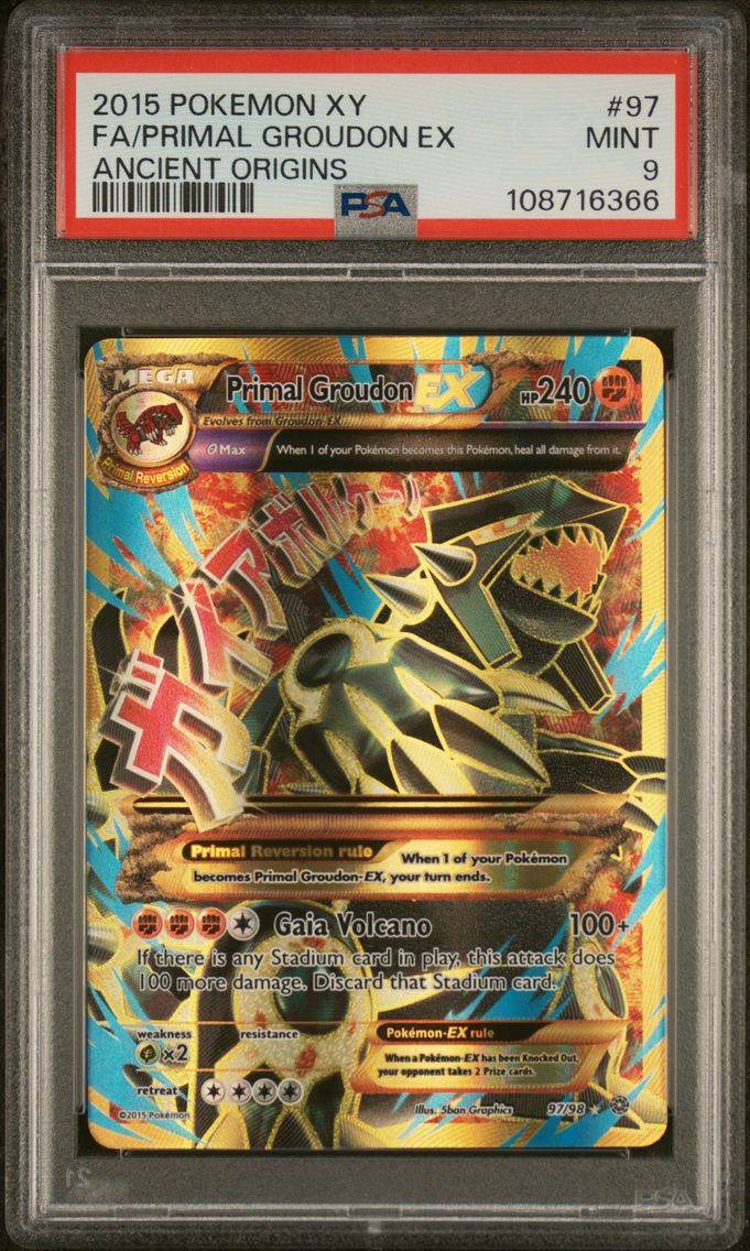 2015 #97 Full Art/Primal Groudon EX PSA 9 XY Ancient Origins