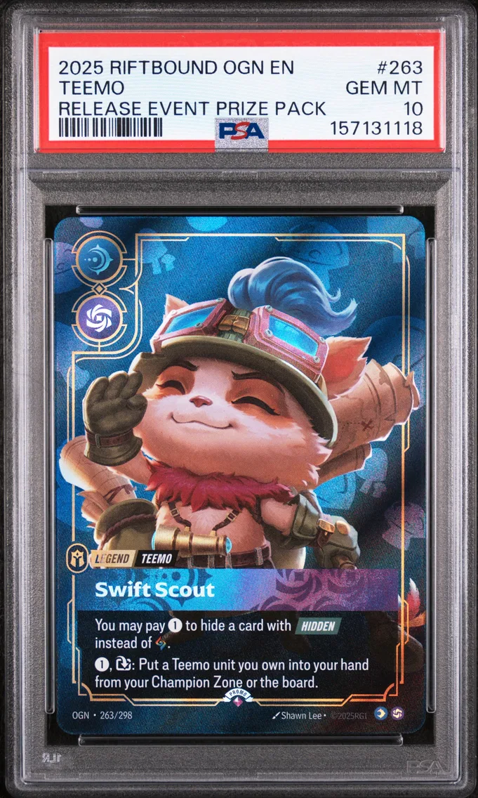 2025 #263 Teemo - Swift Scout PSA 10 Riftbound: League of Legends Ogn-Origins