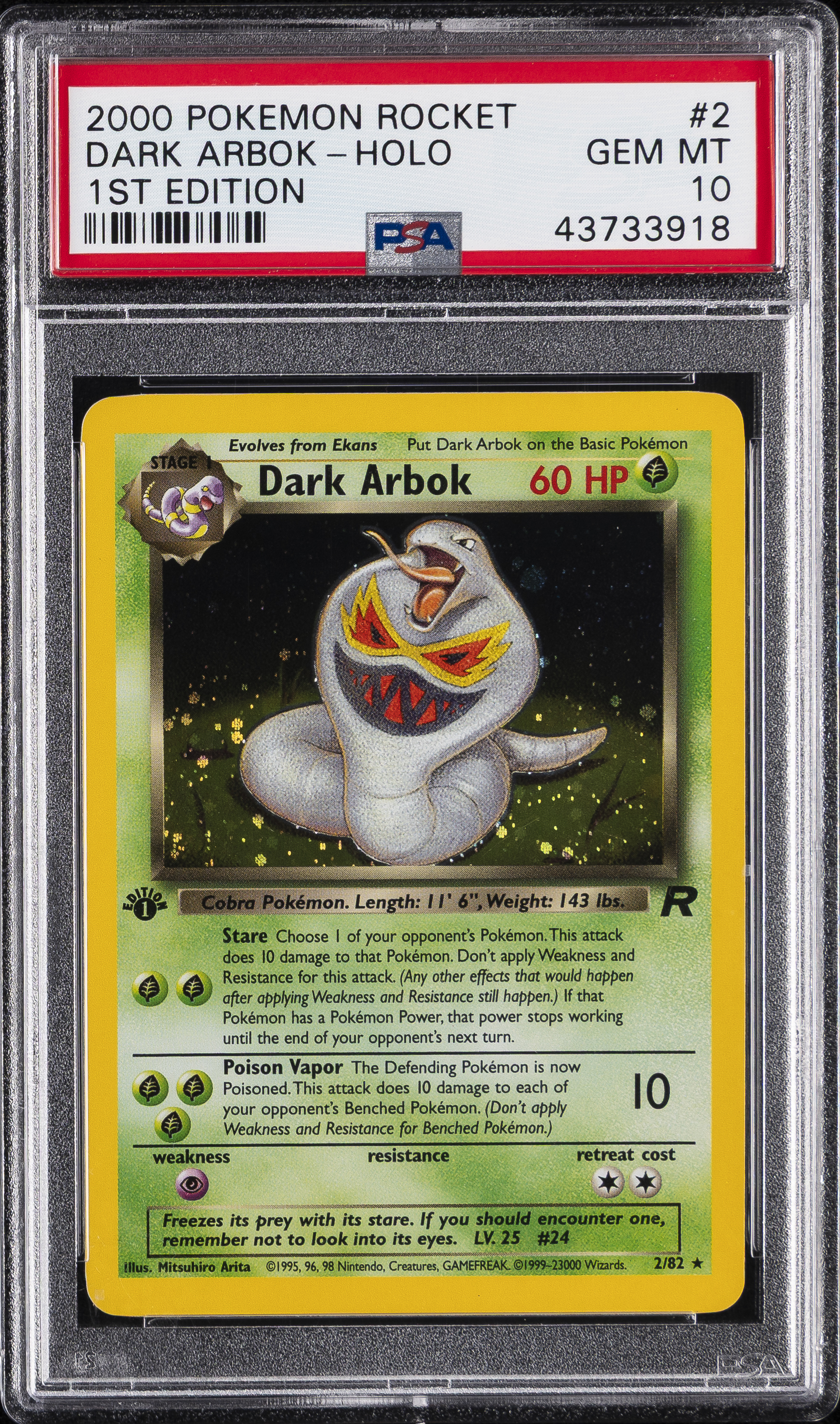 Dark Arbok-Holo 1st Edition
