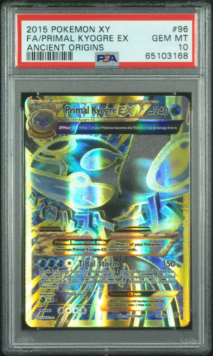 2015 #96 Full Art/Primal Kyogre EX PSA 10 XY Ancient Origins