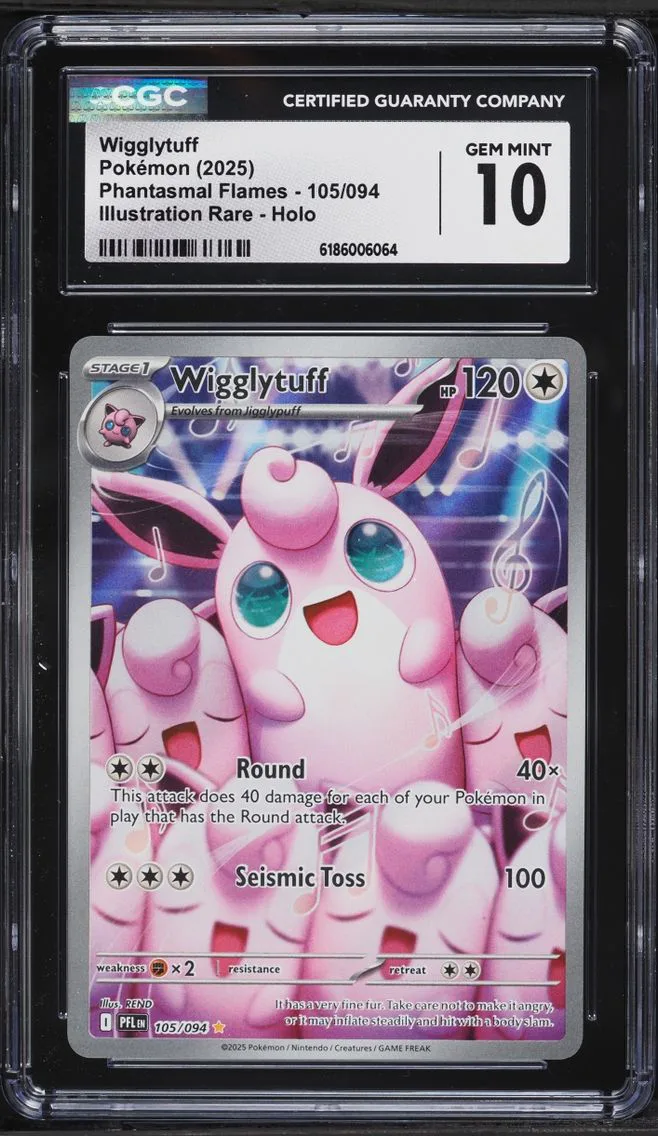 2025 #105 Wigglytuff CGC 10 Pokemon Mega Evolution Phantasmal Flames IR