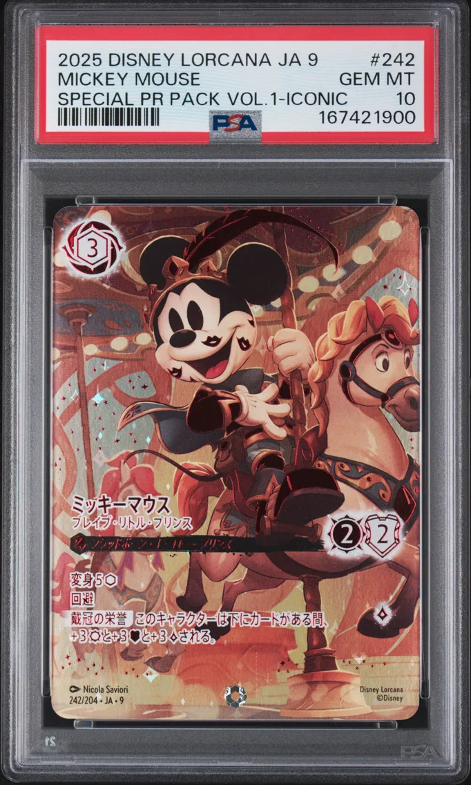 2025 #242 Mickey Mouse - Brave Little Prince PSA 10 Disney Lorcana Japanese Ja 9-Fabled Special Promotion Pack Vol.1