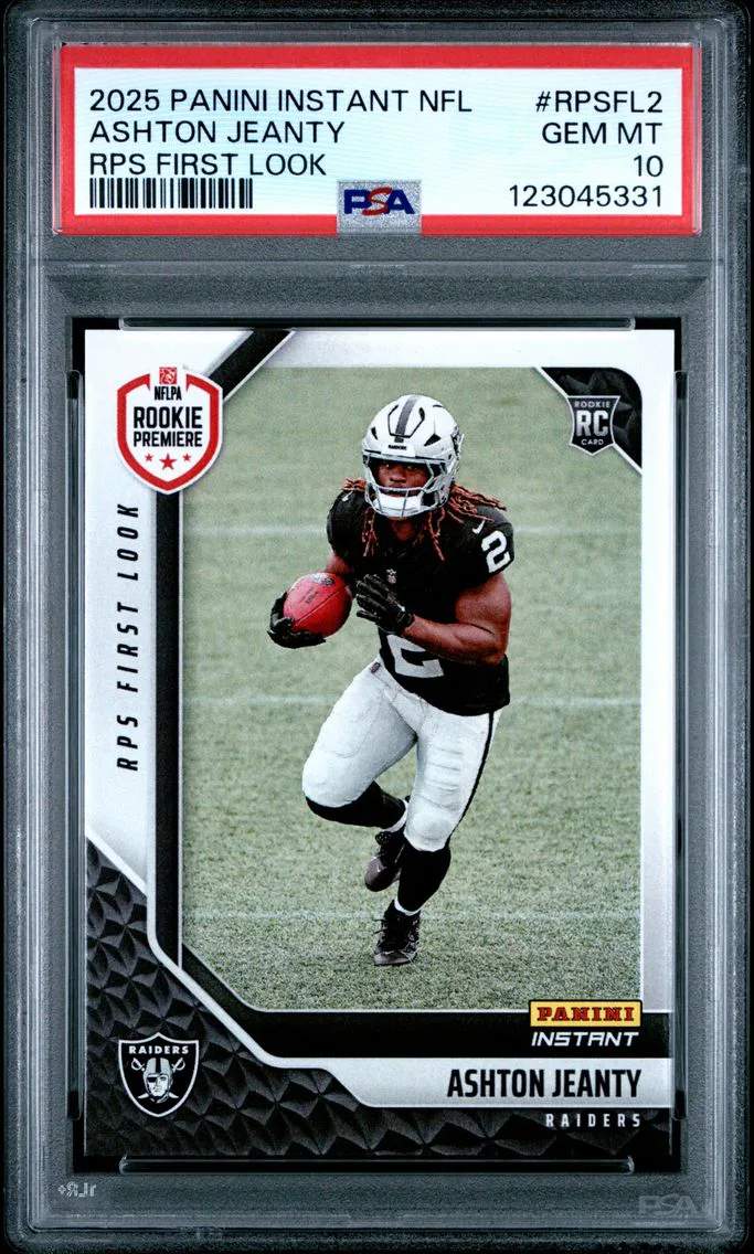 2025 #RPSFL2 Ashton Jeanty PSA 10 Panini Instant NFL Rps First Look