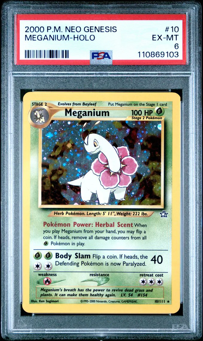 2000 #10 Meganium-Holo PSA 6 Neo Genesis