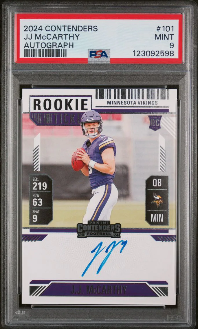 2024 #101 JJ McCarthy PSA 9 Panini Contenders