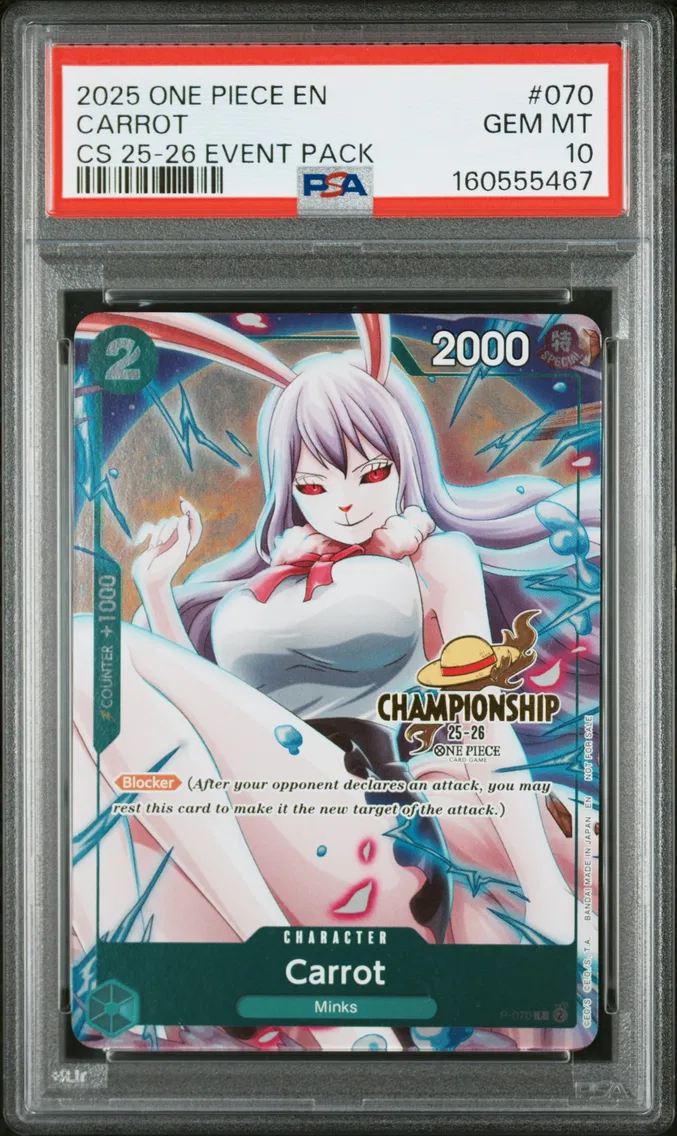 2025 #070 Carrot PSA 10 One Piece Championship 2025-26 Event Pack