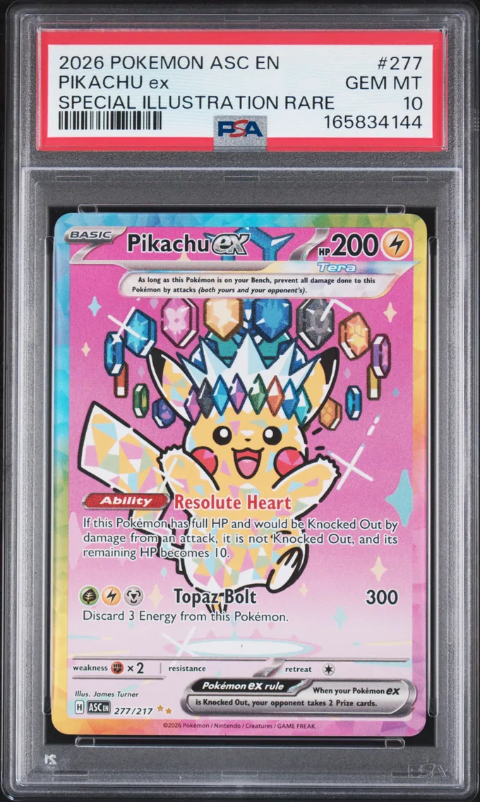 2026 #277 Pikachu EX PSA 10 Asc 