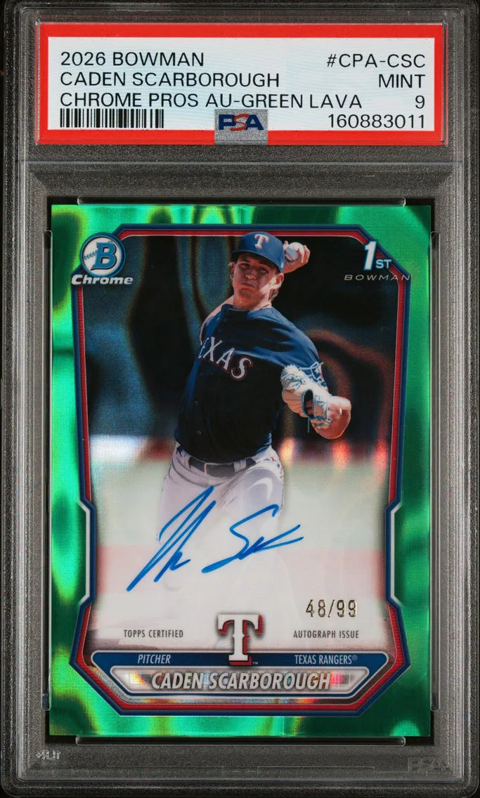 2026 #CPA-CSC Caden Scarborough PSA 9 Bowman Chrome Prospect Autographs