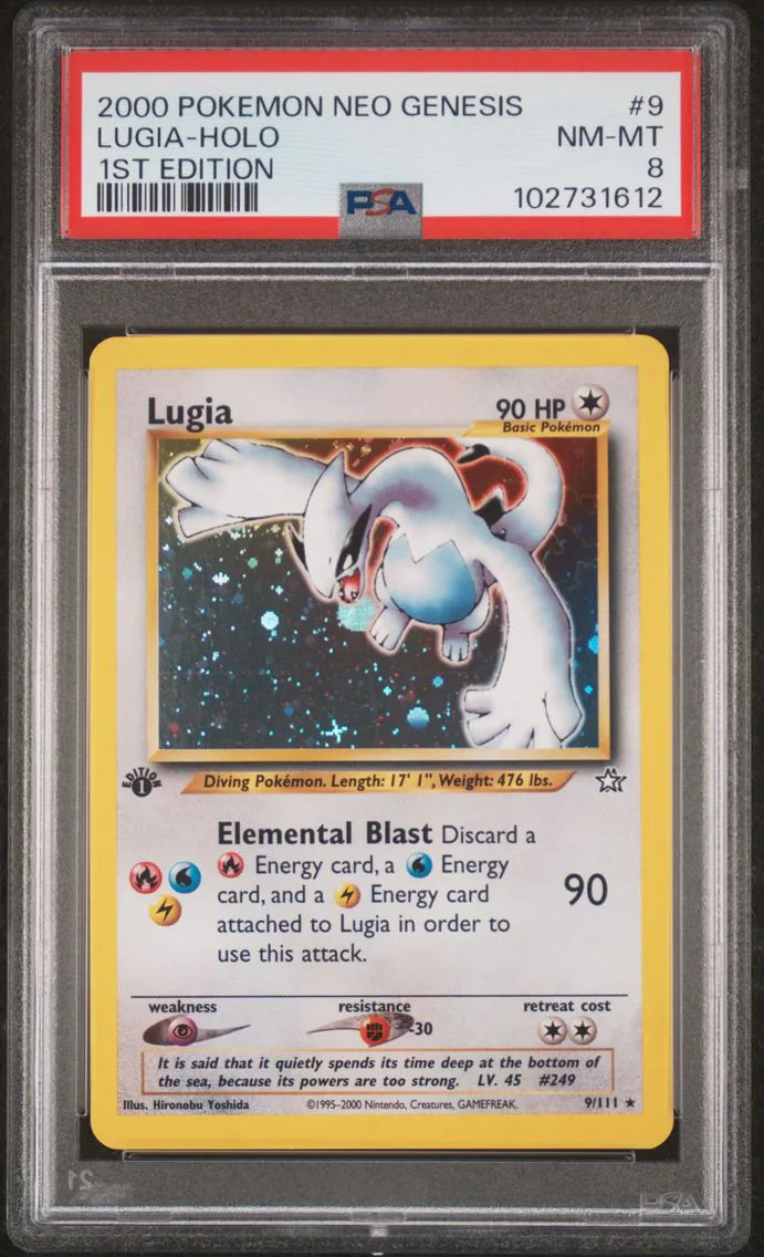 2000 #9 LUGIA-HOLO PSA 8 POKEMON NEO GENESIS 1ST EDITION