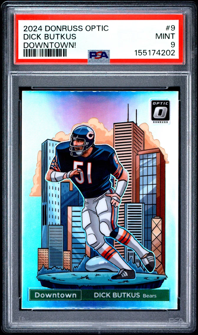 2024 #9 Dick Butkus PSA 9 Panini Donruss Optic Downtown!