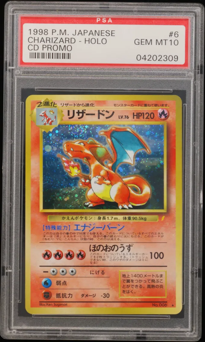 1999 #6 Charizard-Holo PSA 10 Ja