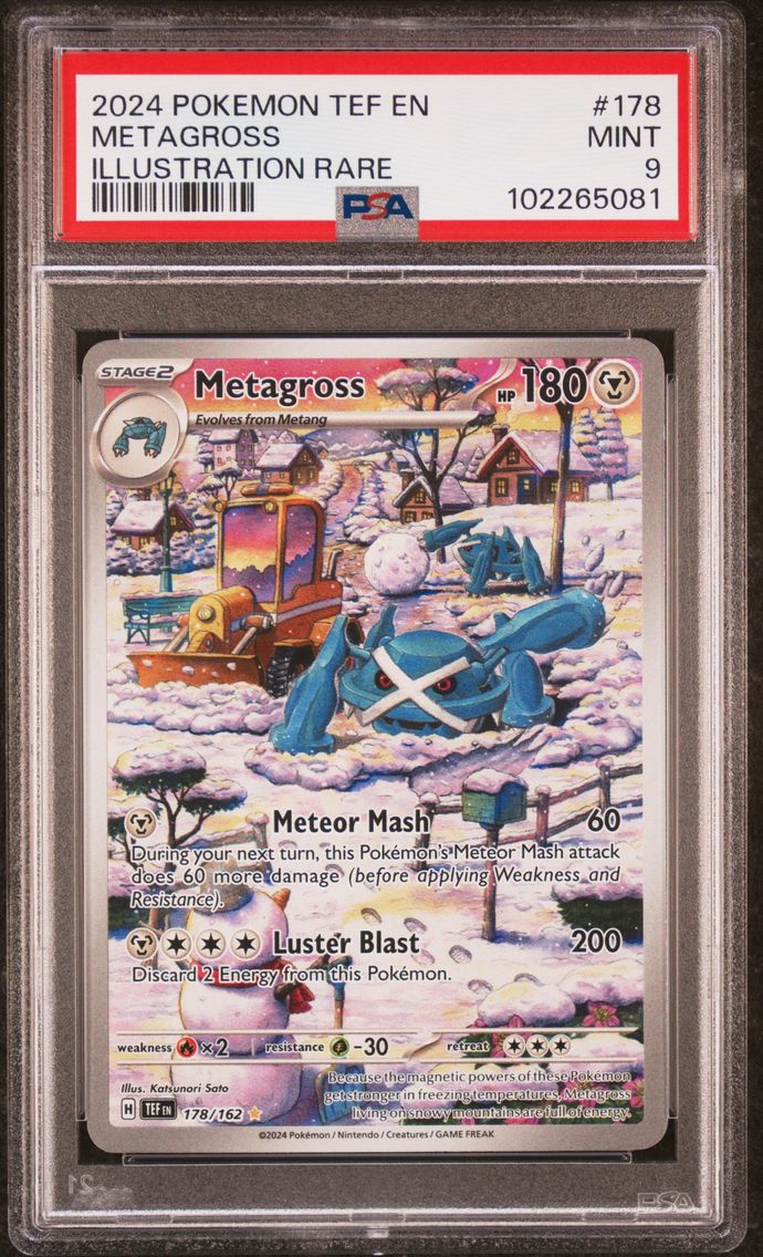 2024 #178 METAGROSS PSA 9 POKEMON TEF EN-TEMPORAL FORCES | ILLUSTRATION RARE