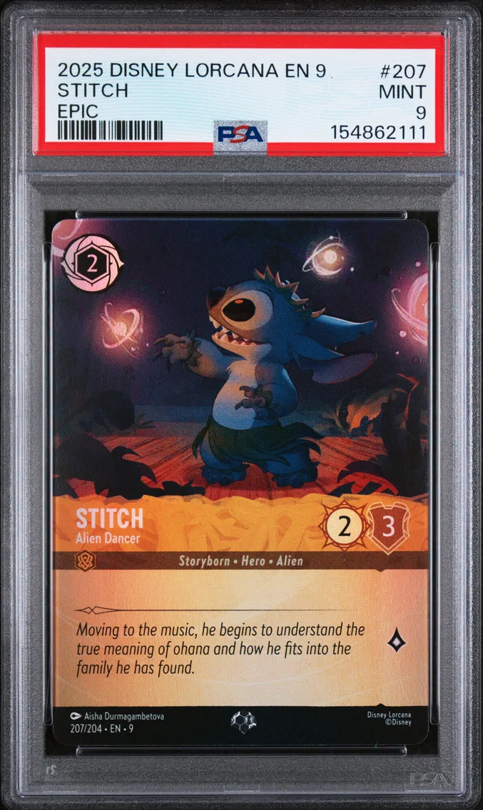 2025 #207 Stitch - Alien Dancer PSA 9 Disney Lorcana EN 9-Fabled