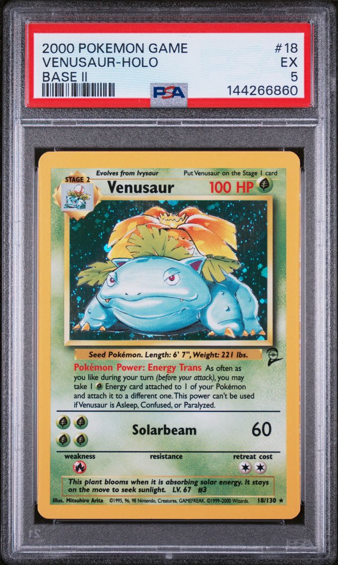 2000 #18 Venusaur-Holo PSA 5 Game Base II