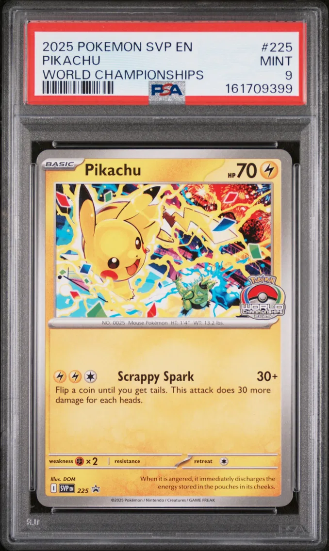 2025 #225 Pikachu PSA 9 Svp EN-SV Black Star Promo