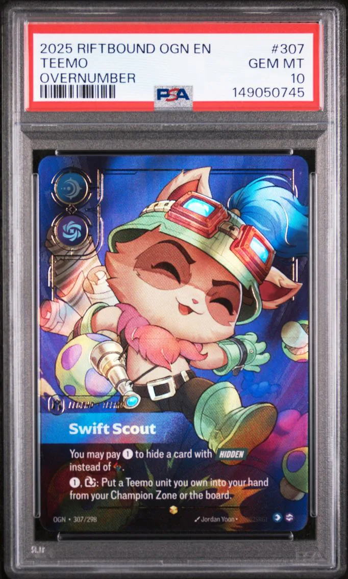 2025 #307 Teemo - Swift Scout PSA 10 Riftbound: League of Legends Ogn-Origins