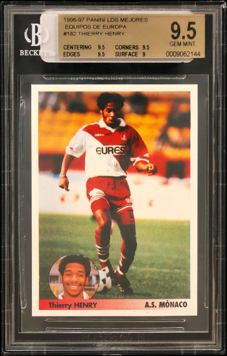 1996 #182 Thierry Henry BGS 9.5 Panini Los Mejores Equipos de Europa