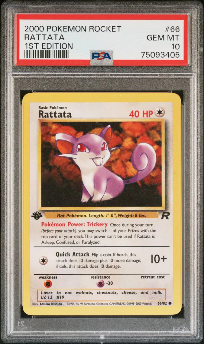 2000 #66 Rattata 1st Edition PSA 10 Rocket Pokemon