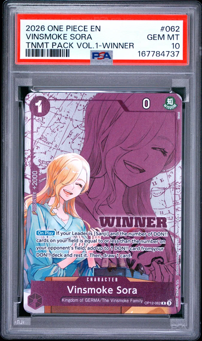 2026 #062 Vinsmoke Sora PSA 10 One Piece Tournament Pack Vol.1