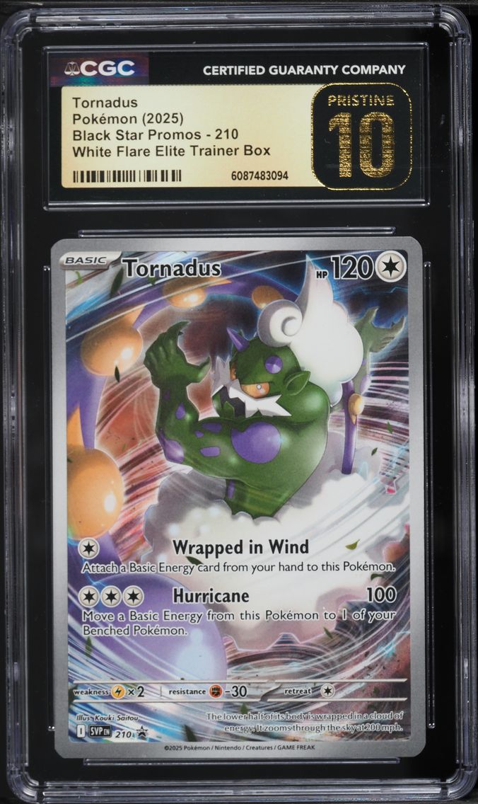 2025 #210 Tornadus CGC 10 Pristine Svp EN-SV Black Star Promo Pokemon